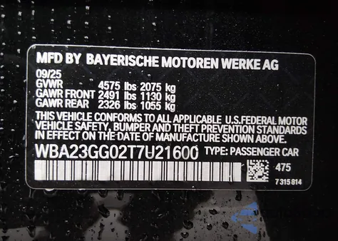 2026 BMW 228 Gran Coupe xDrive z USA, uszkodzony, nr VIN WBA23GG02T7U21600